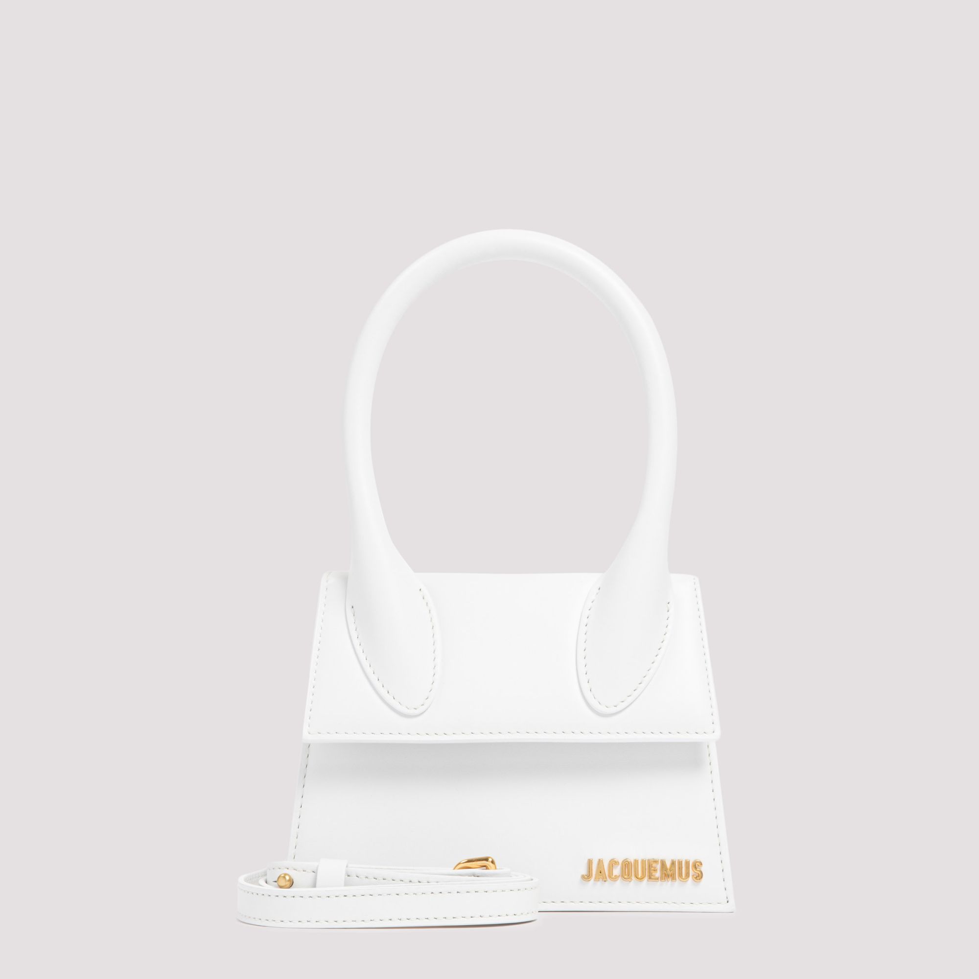 JACQUEMUS  Borsa a Spalla Bianca in Pelle Le Chiquito Media di Jacquemus Vendita Economica