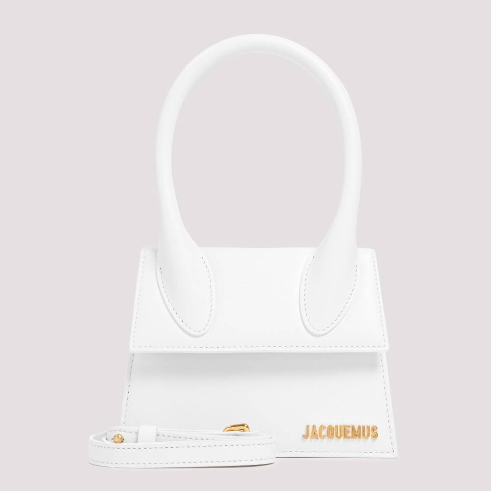 JACQUEMUS  Borsa a Spalla Bianca in Pelle Le Chiquito Media di Jacquemus Vendita Economica