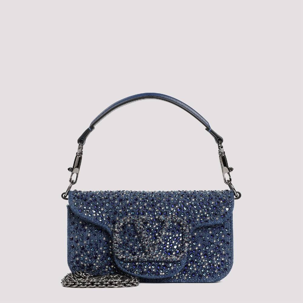 VALENTINO GARAVANI  Borsa a Spalla Piccola Blu con Strass di Valentino Garavani Vendite Flash