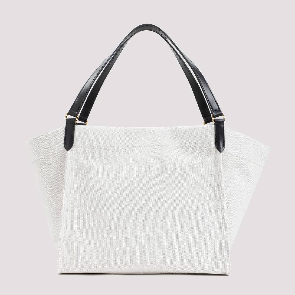 TOM FORD  Borsa Tote Shopper Cotone e Pelle Nera Tom Ford Italia