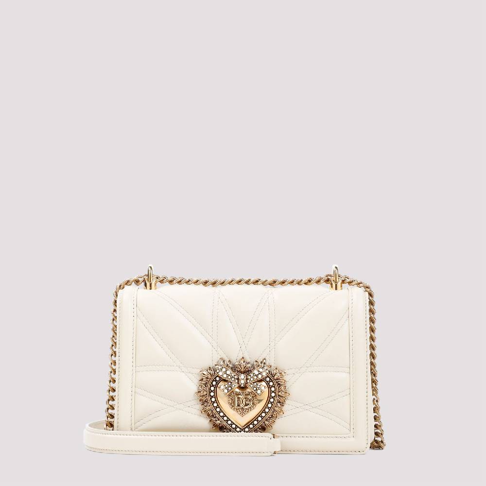 DOLCE & GABBANA  Borsa a Spalla Devotion Dolce & Gabbana in Pelle Color Nude In Linea