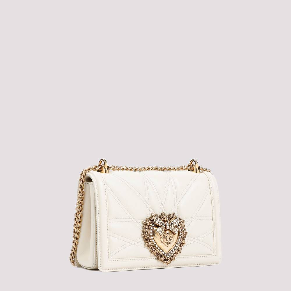 DOLCE & GABBANA  Borsa a Spalla Devotion Dolce & Gabbana in Pelle Color Nude In Linea