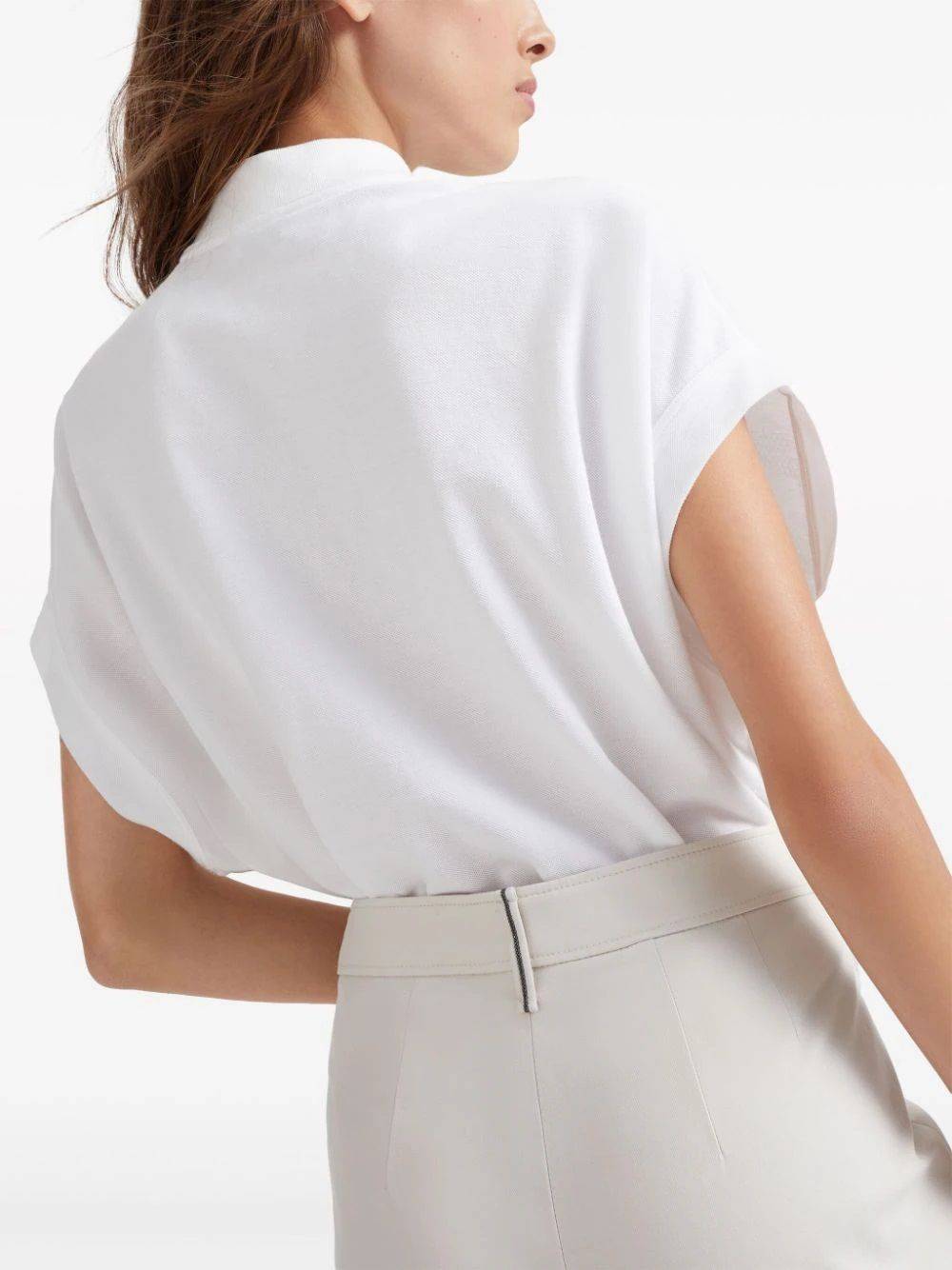 BRUNELLO CUCINELLI  Pantaloni Donna Bianchi in Cotone Elasticizzato Brunello Cucinelli Fino Al -60%