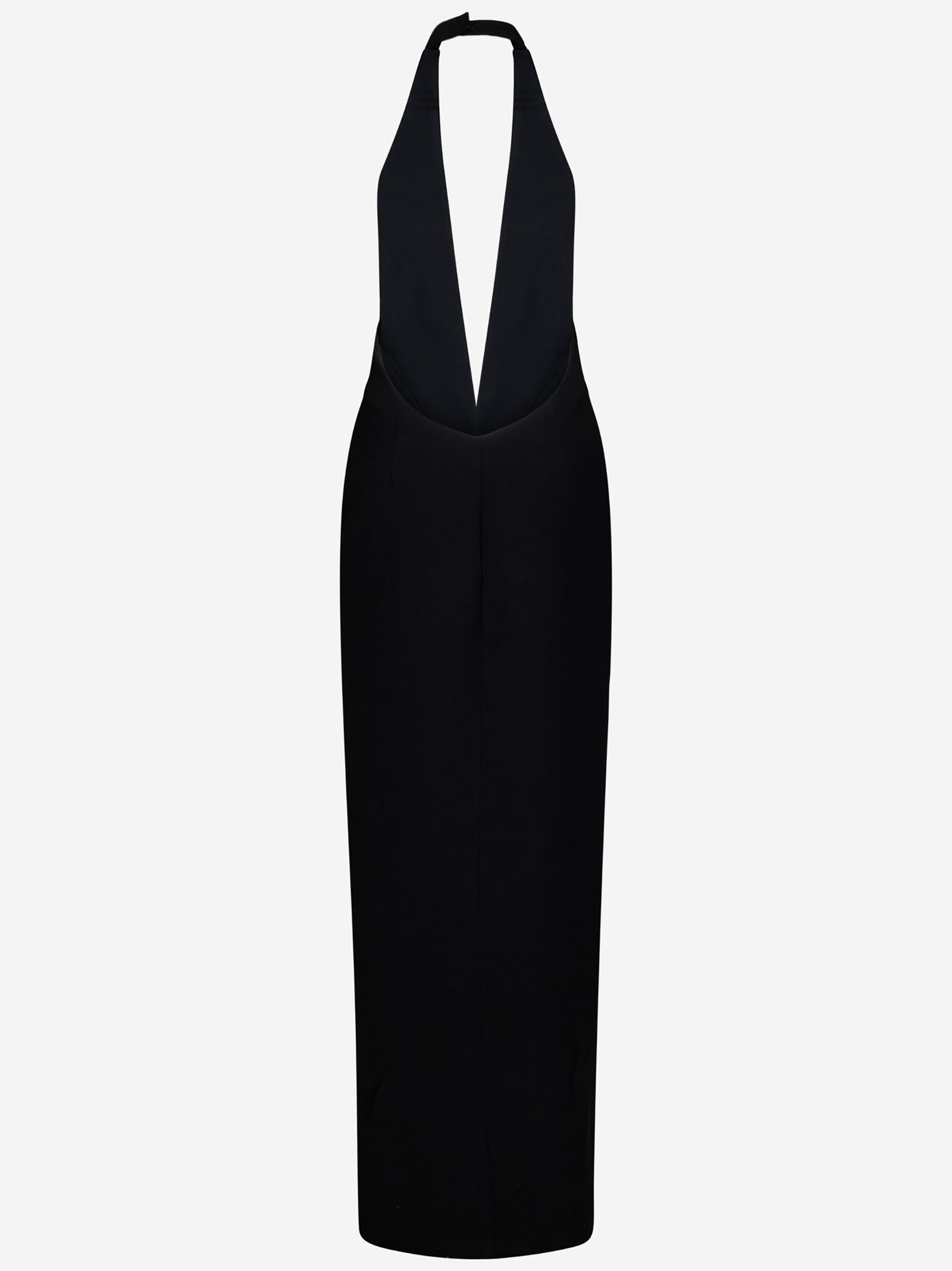 MONOT  Abito Nero MONOT con Scollatura a V e Spacco Anteriore Senza Schiena Only for today