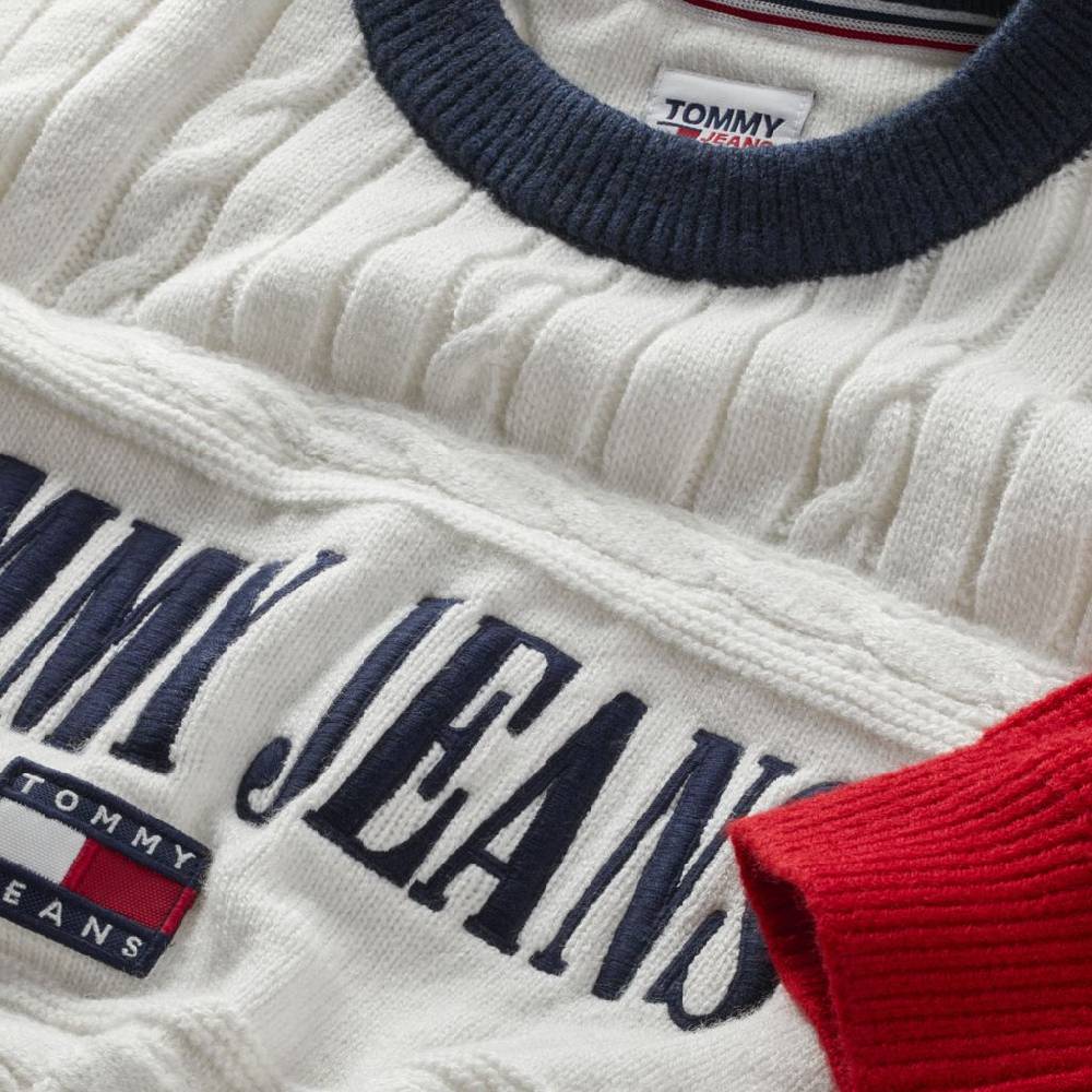 TOMMY JEANS  Felpa di Cotone Bianca Tommy Jeans Donna Convenienza