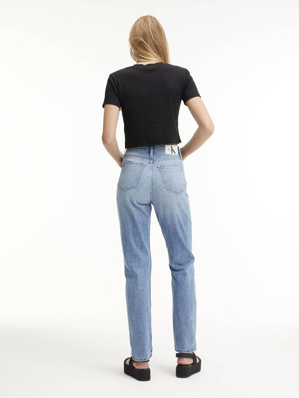 CALVIN KLEIN  Jeans Slim Fit a Vita Alta Calvin Klein in Azzurro Presa