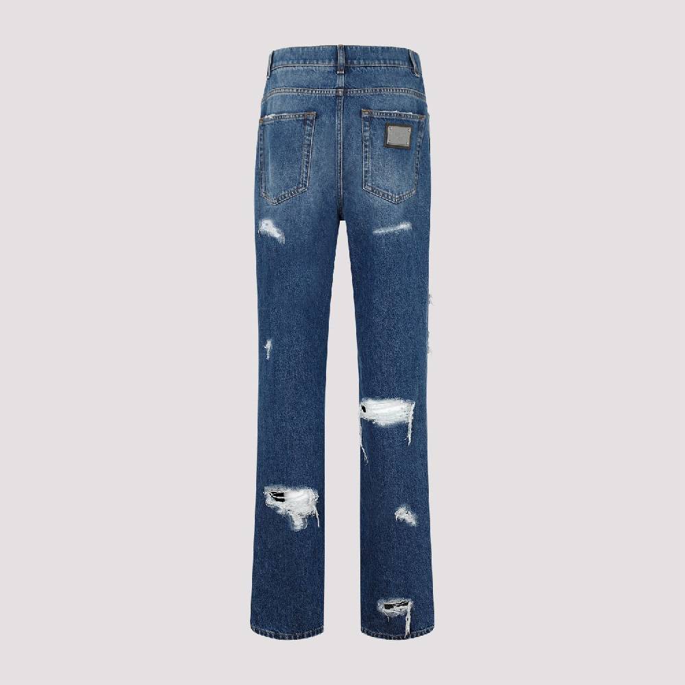 DOLCE & GABBANA  Jeans Distressed Cotone Blu Dolce & Gabbana Economico