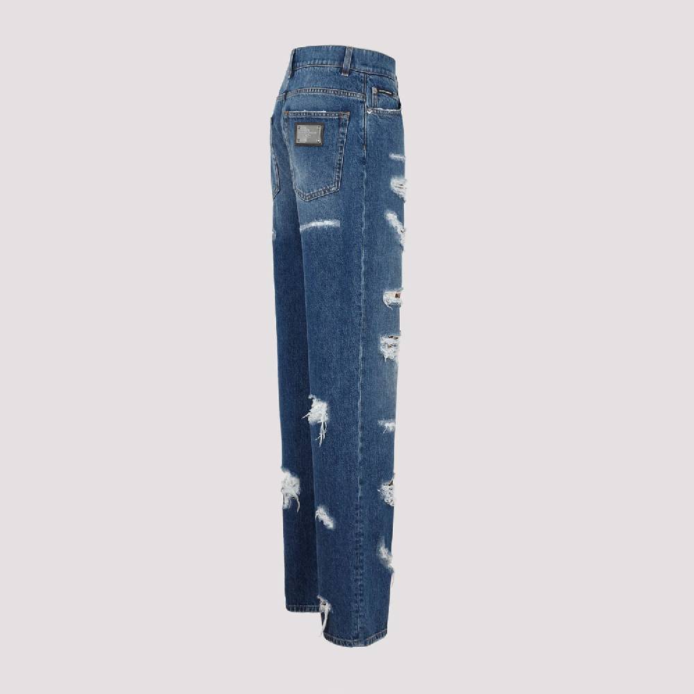 DOLCE & GABBANA  Jeans Distressed Cotone Blu Dolce & Gabbana Economico