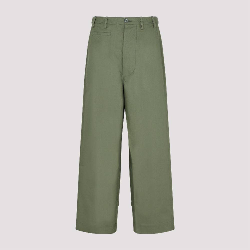 KENZO  Pantaloni Oversize in Cotone Kaki Scuro da Uomo KENZO Online