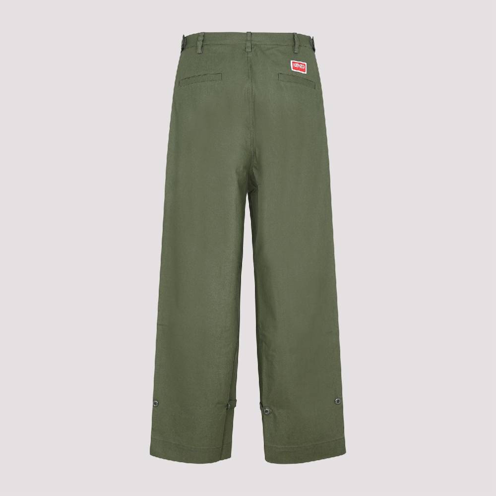 KENZO  Pantaloni Oversize in Cotone Kaki Scuro da Uomo KENZO Online