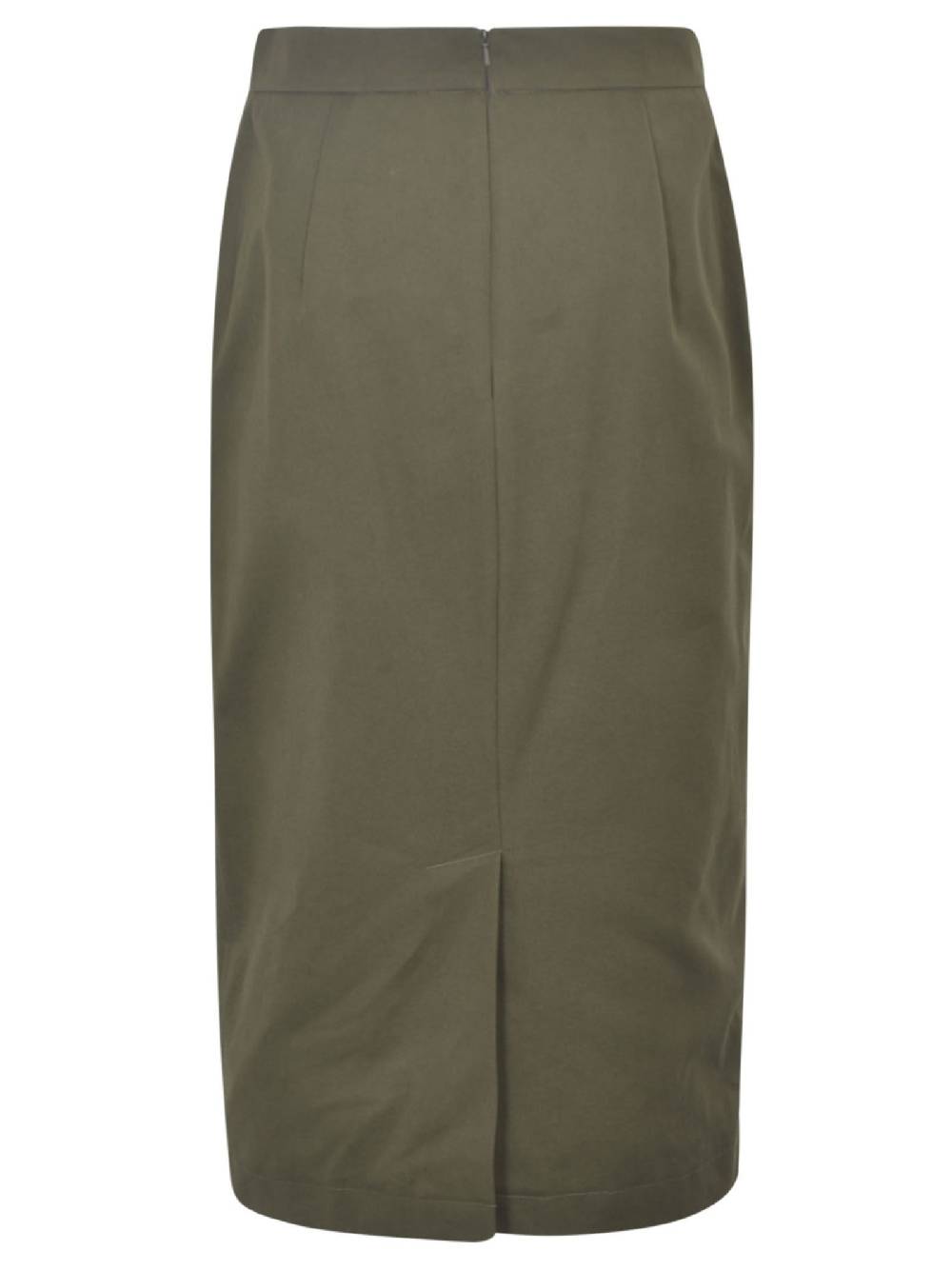 MAX MARA  Gonna in Cotone Verde Oliva Max Mara con Tasche Laterali Hotsell