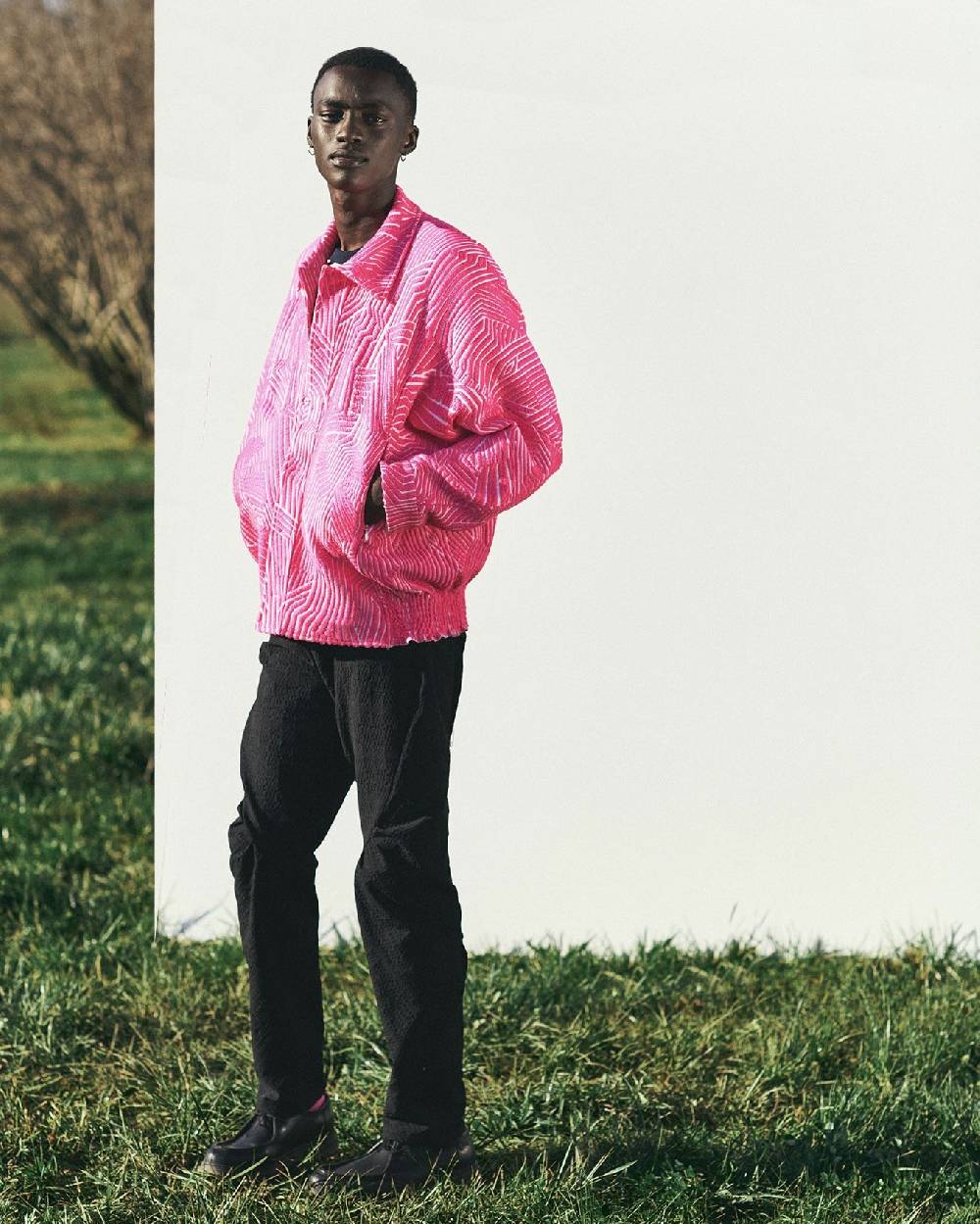 TAKATURNA  Giacca Cinetica Unisex Rosa Impetuoso & Bianco di TAKATURNA Moda