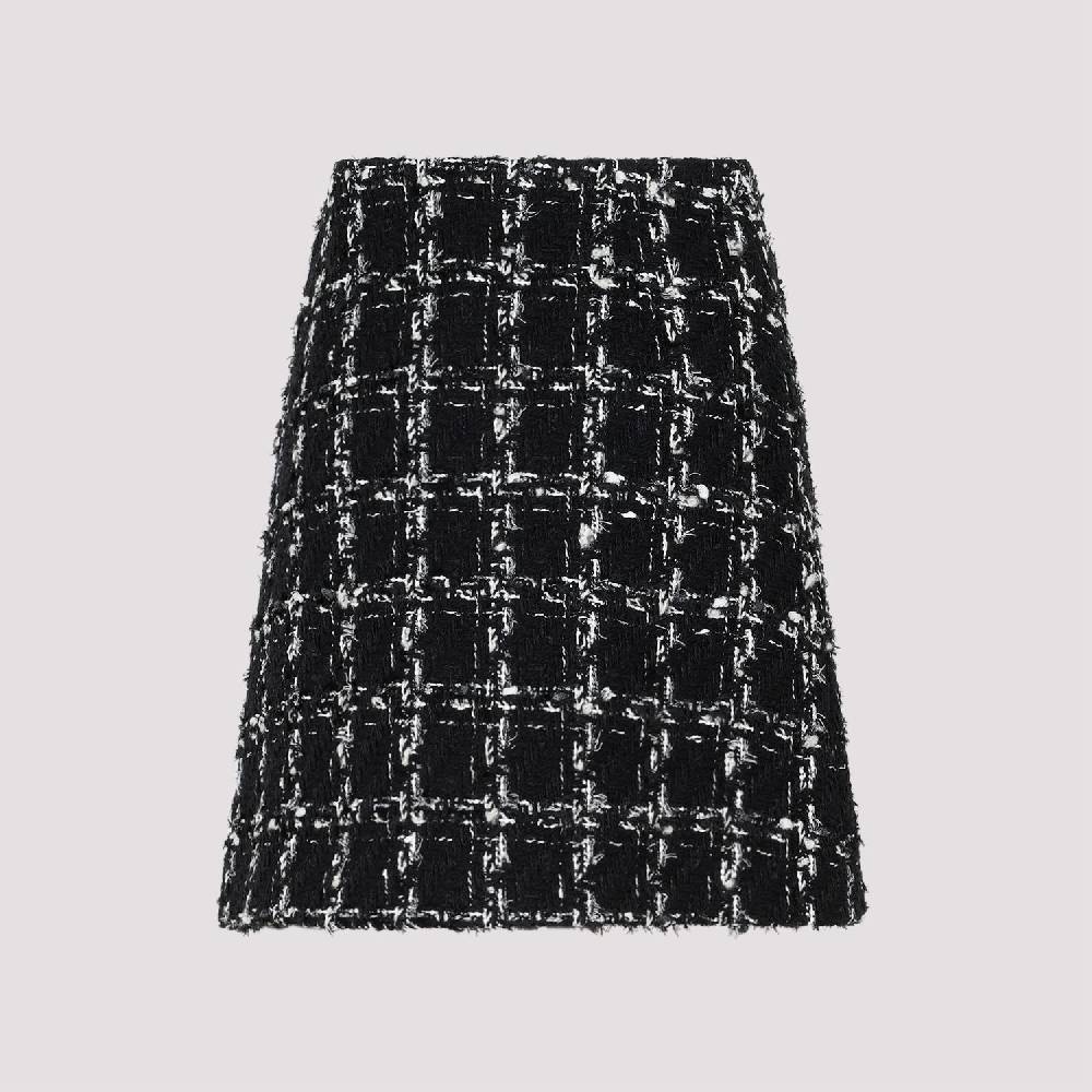 GIAMBATTISTA VALLI  Minigonna in Tweed Giambattista Valli - Quadri Bianco e Nero Vendita