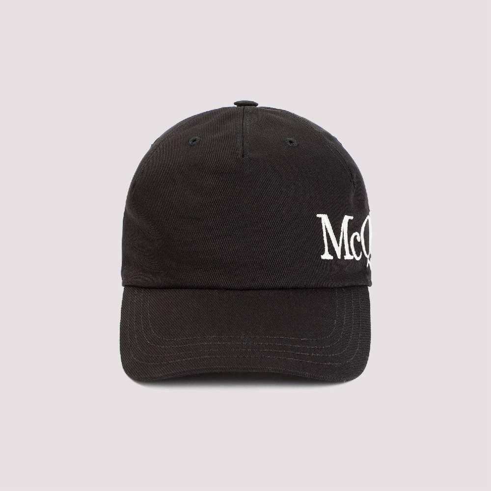 ALEXANDER MCQUEEN  Cappellino in Cotone con Logo Ricamato Alexander McQueen - Nero Pezzi Unici