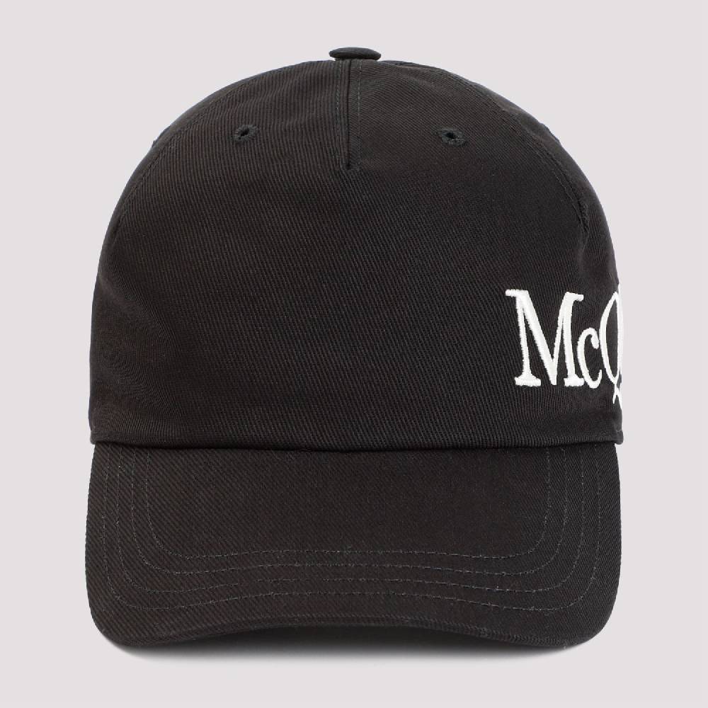 ALEXANDER MCQUEEN  Cappellino in Cotone con Logo Ricamato Alexander McQueen - Nero Pezzi Unici