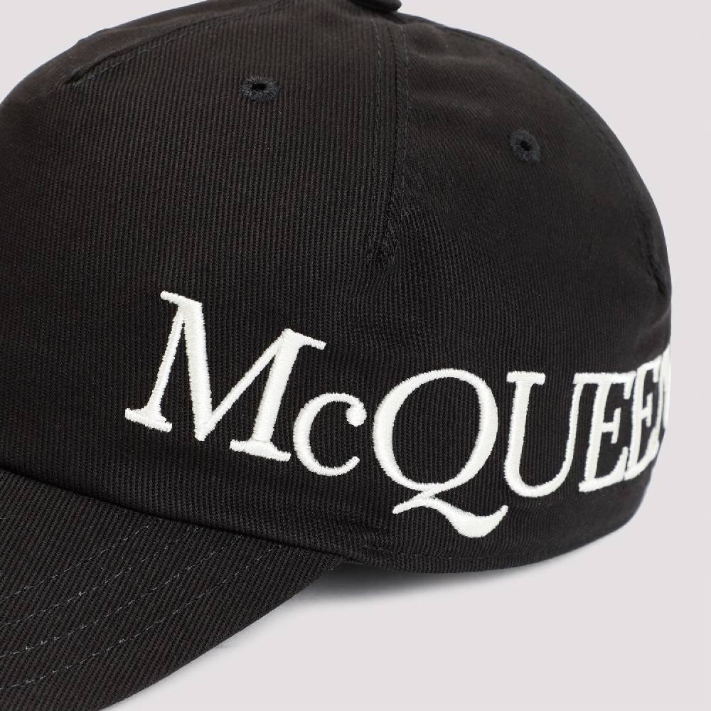 ALEXANDER MCQUEEN  Cappellino in Cotone con Logo Ricamato Alexander McQueen - Nero Pezzi Unici