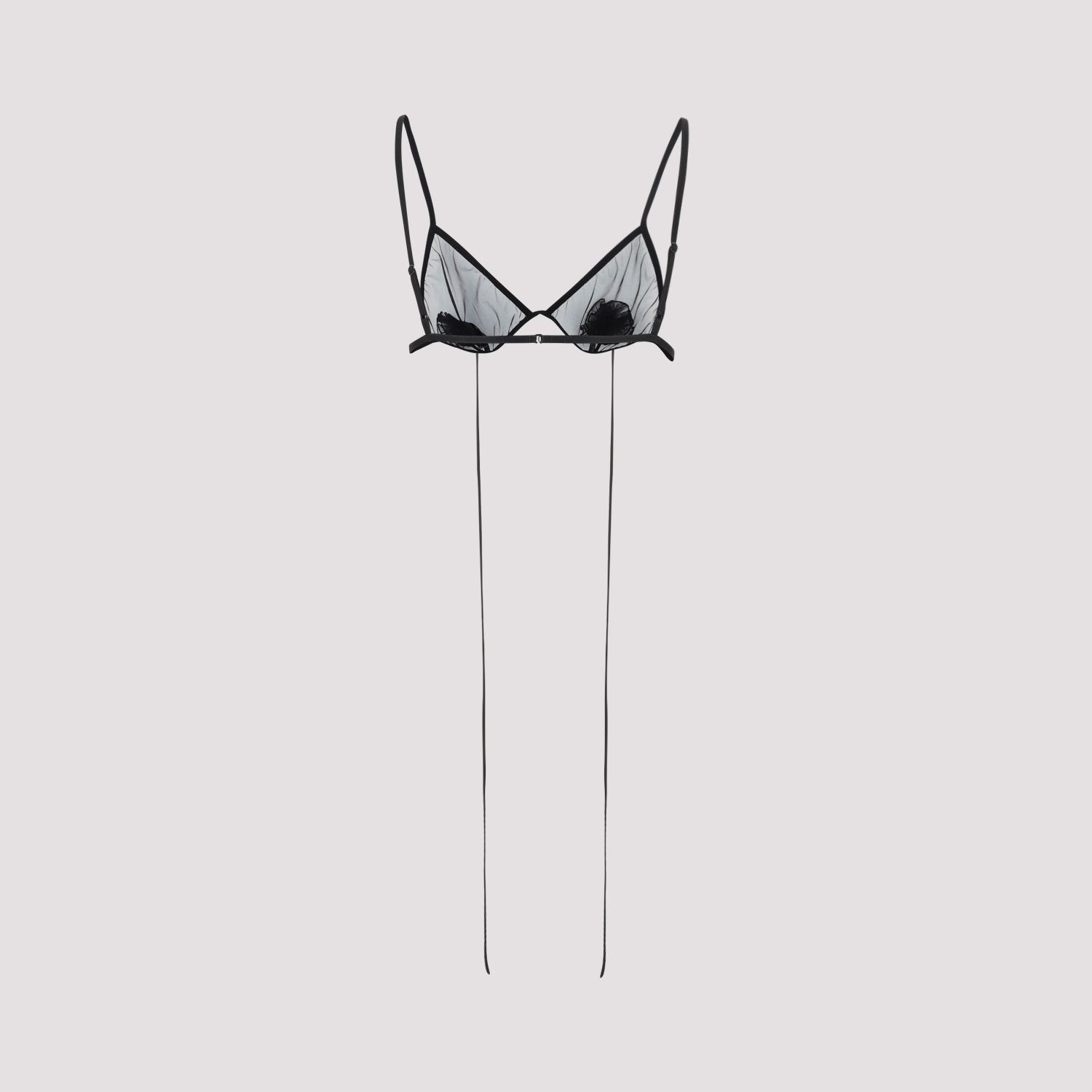 NENSI DOJAKA  Reggiseno Nensi Dojaka Nero Trasparente con Fiore Negozi Online