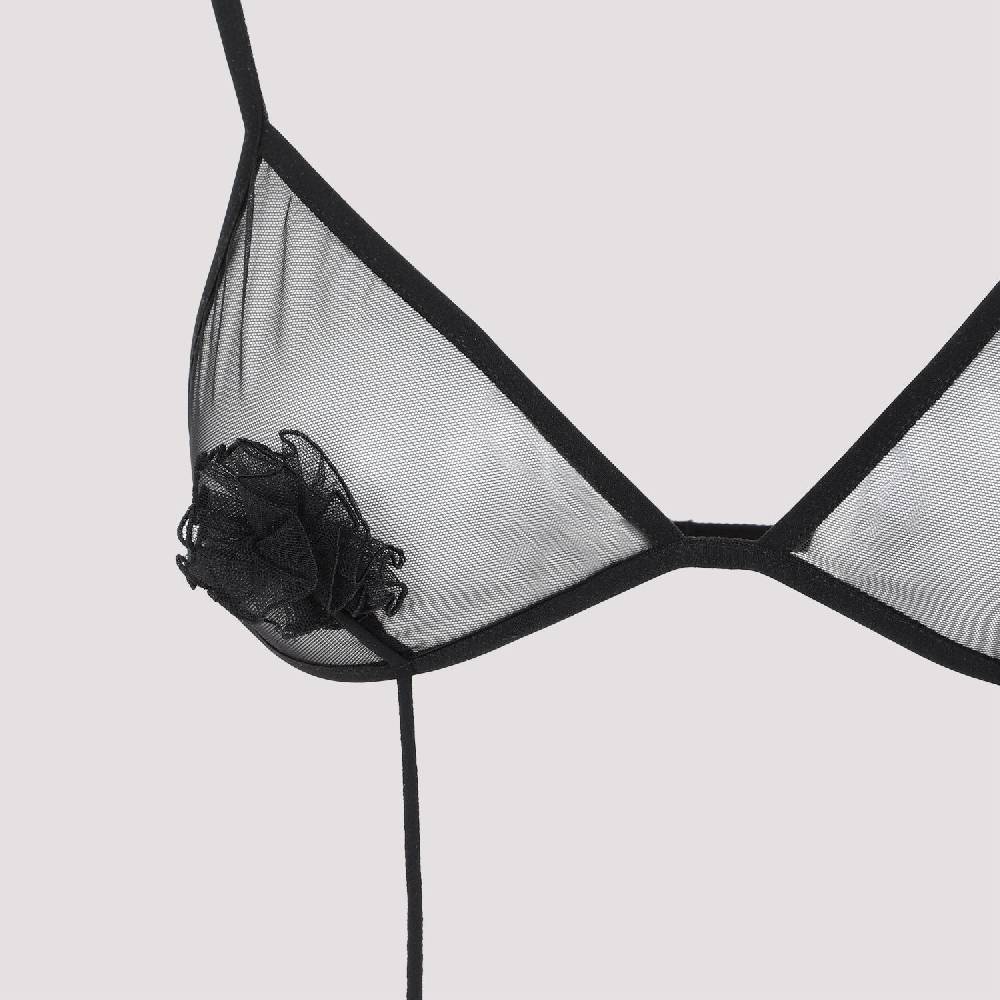 NENSI DOJAKA  Reggiseno Nensi Dojaka Nero Trasparente con Fiore Negozi Online