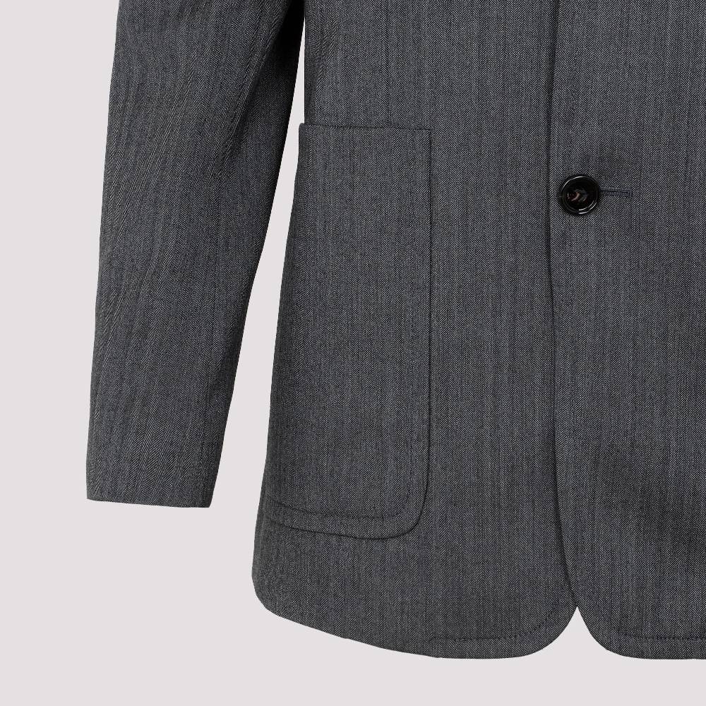 BOTTEGA VENETA  Blazer di Lana Chevron Grigio Bottega Veneta per Donna Acquista Ora