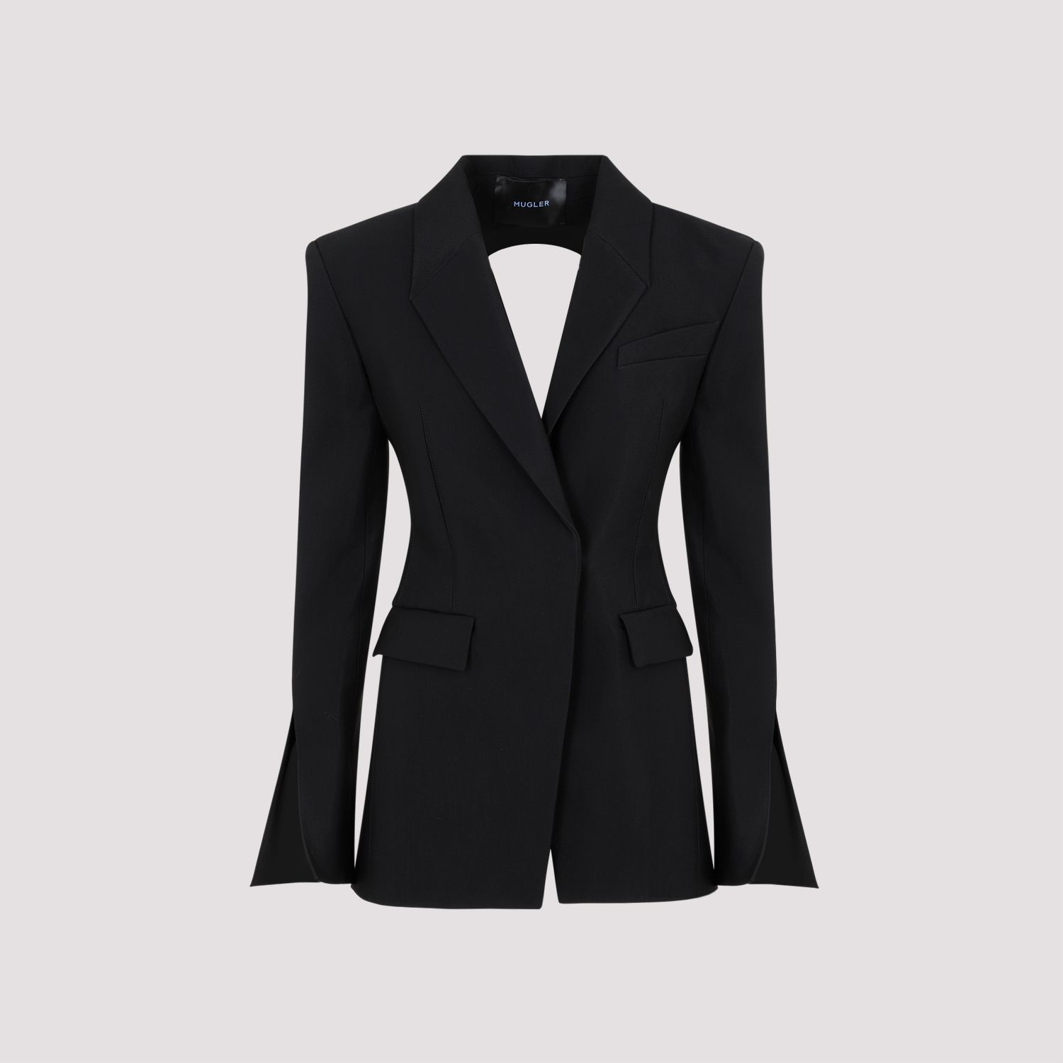 MUGLER  Giacca Avvolgente in Misto Lana Nera MUGLER Donna Consegna Veloce