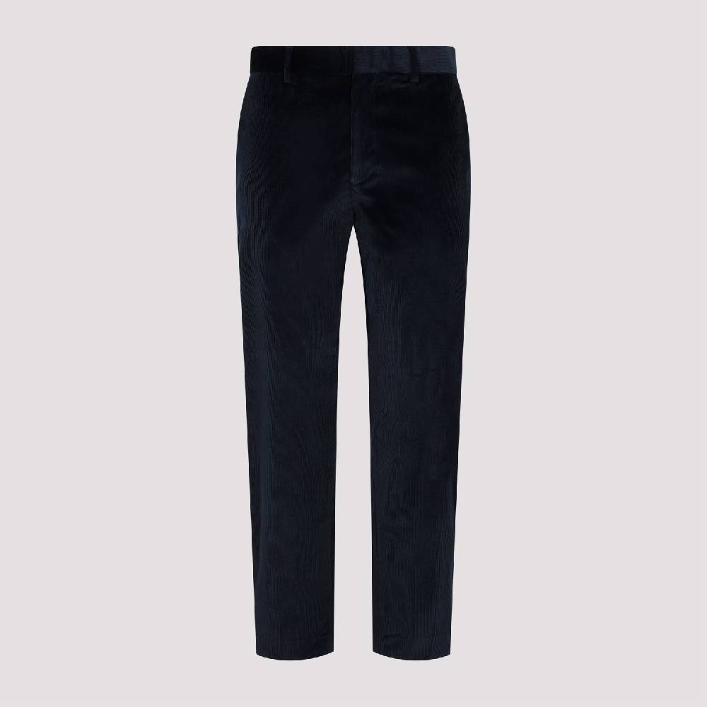 PAUL SMITH  Pantaloni in Velluto Cotone e Lana Blu Navy Paul Smith Affare Del Giorno