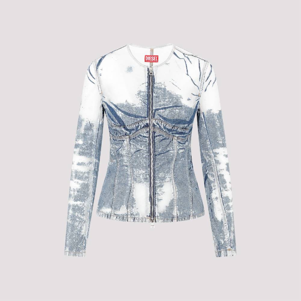 DIESEL  Giacca di Jeans Strappata Blu DIESEL in Cotone da Donna Offerta