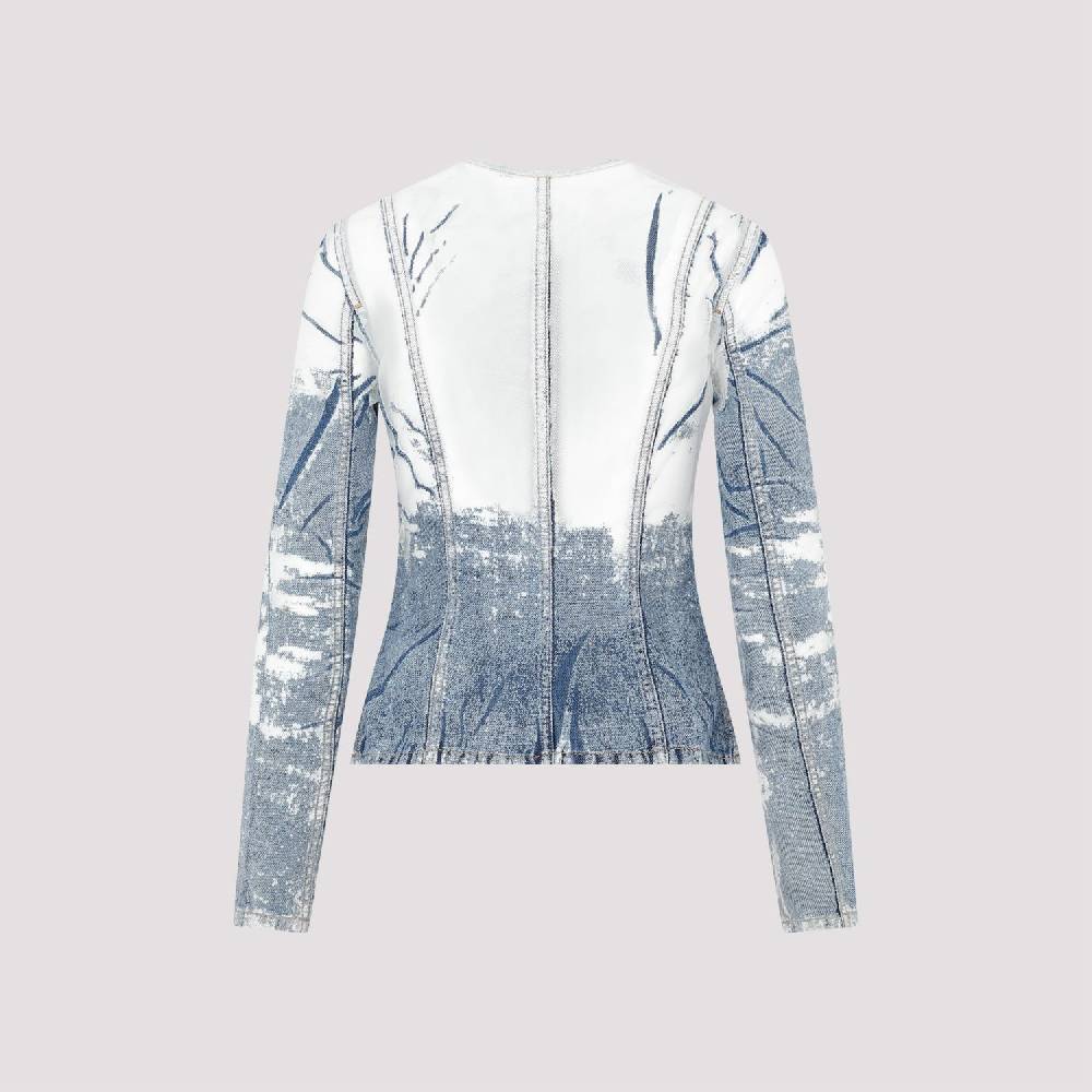 DIESEL  Giacca di Jeans Strappata Blu DIESEL in Cotone da Donna Offerta