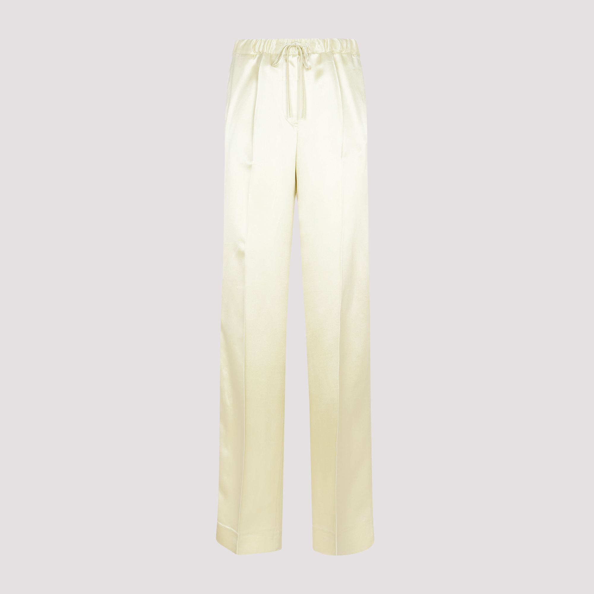 JIL SANDER  Pantaloni Verdi in Misto Viscosa JIL SANDER - Vita Elastica e Taglio Dritto Donna Economico