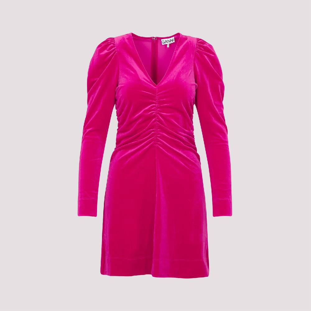 GANNI  Abito Mini in Velluto GANNI Love Potion - Rosa & Viola Online