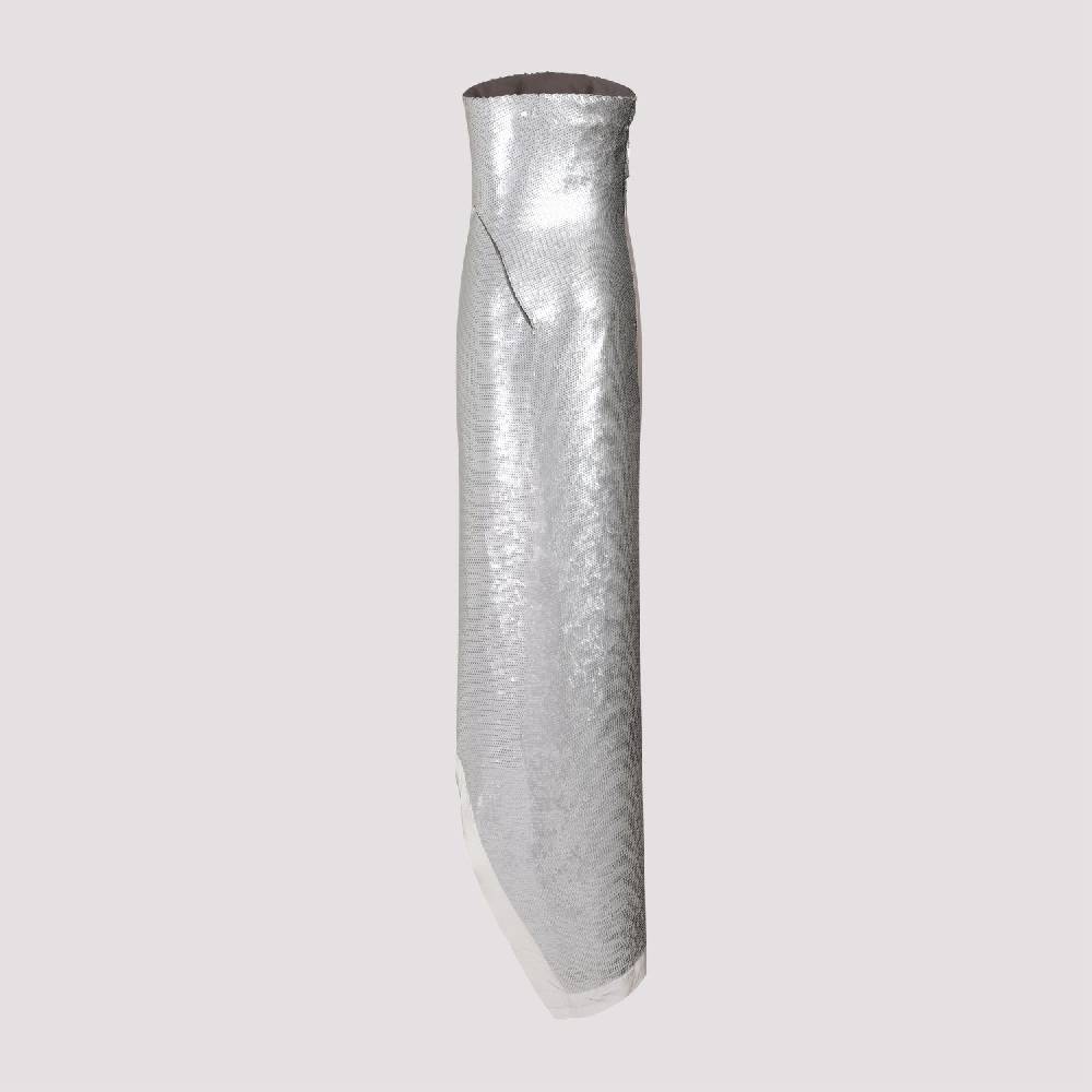 RICK OWENS  Top in Seta Grigio Perla con Paillettes Rick Owens Vendita Economica