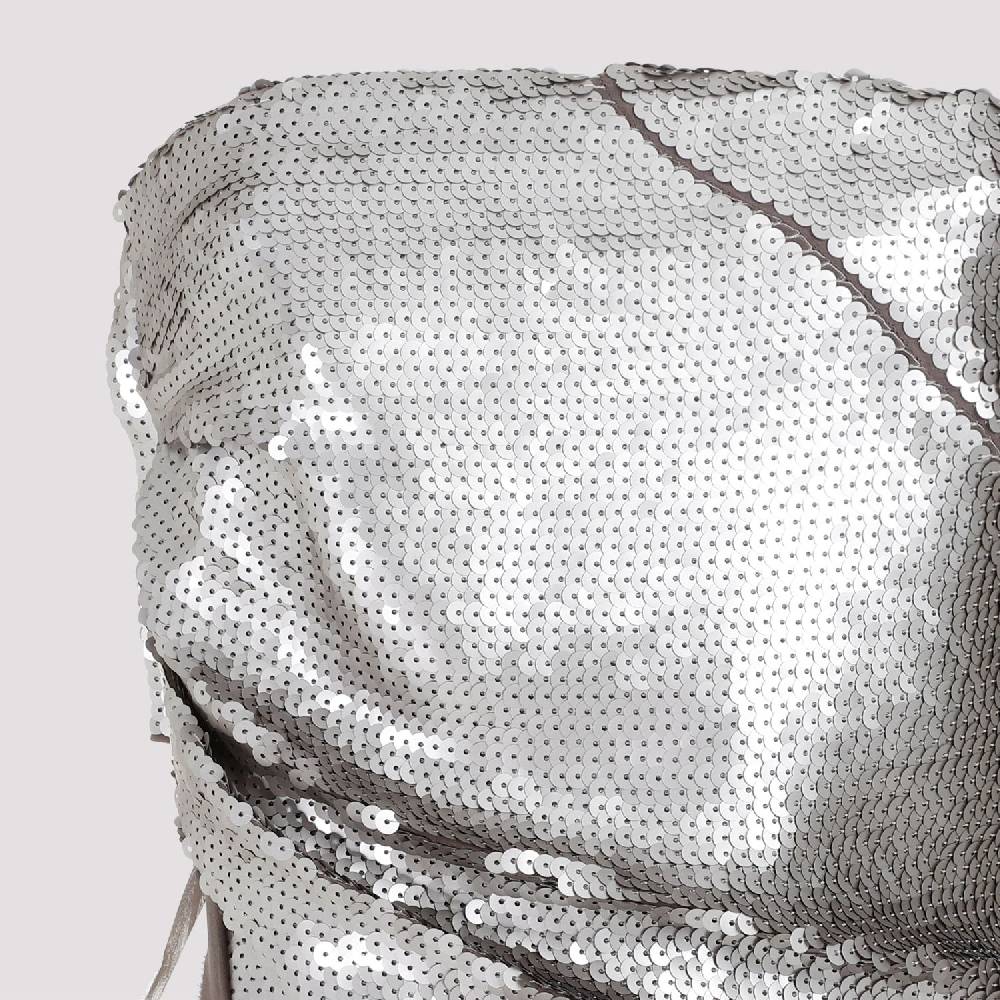 RICK OWENS  Top in Seta Grigio Perla con Paillettes Rick Owens Vendita Economica