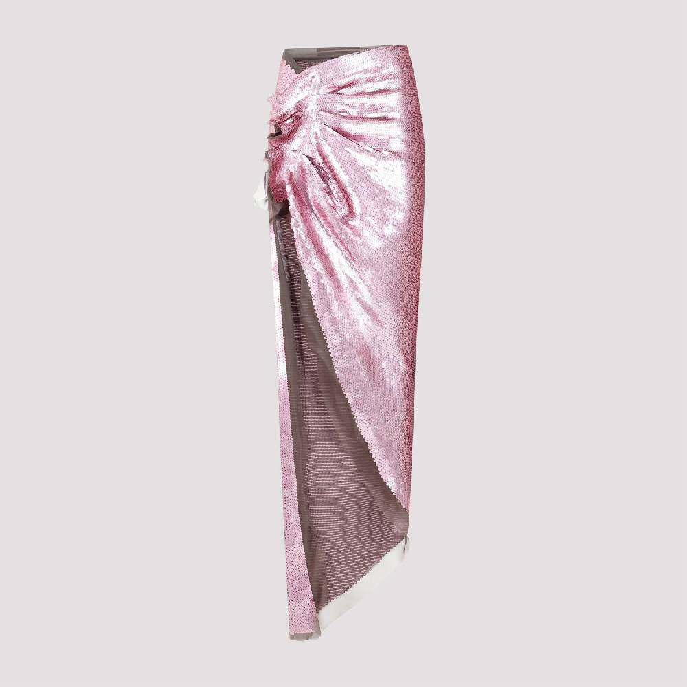 RICK OWENS  Gonna Midi in Paillettes Rosa Polvere di Rick Owens Saldi Di Fabbrica