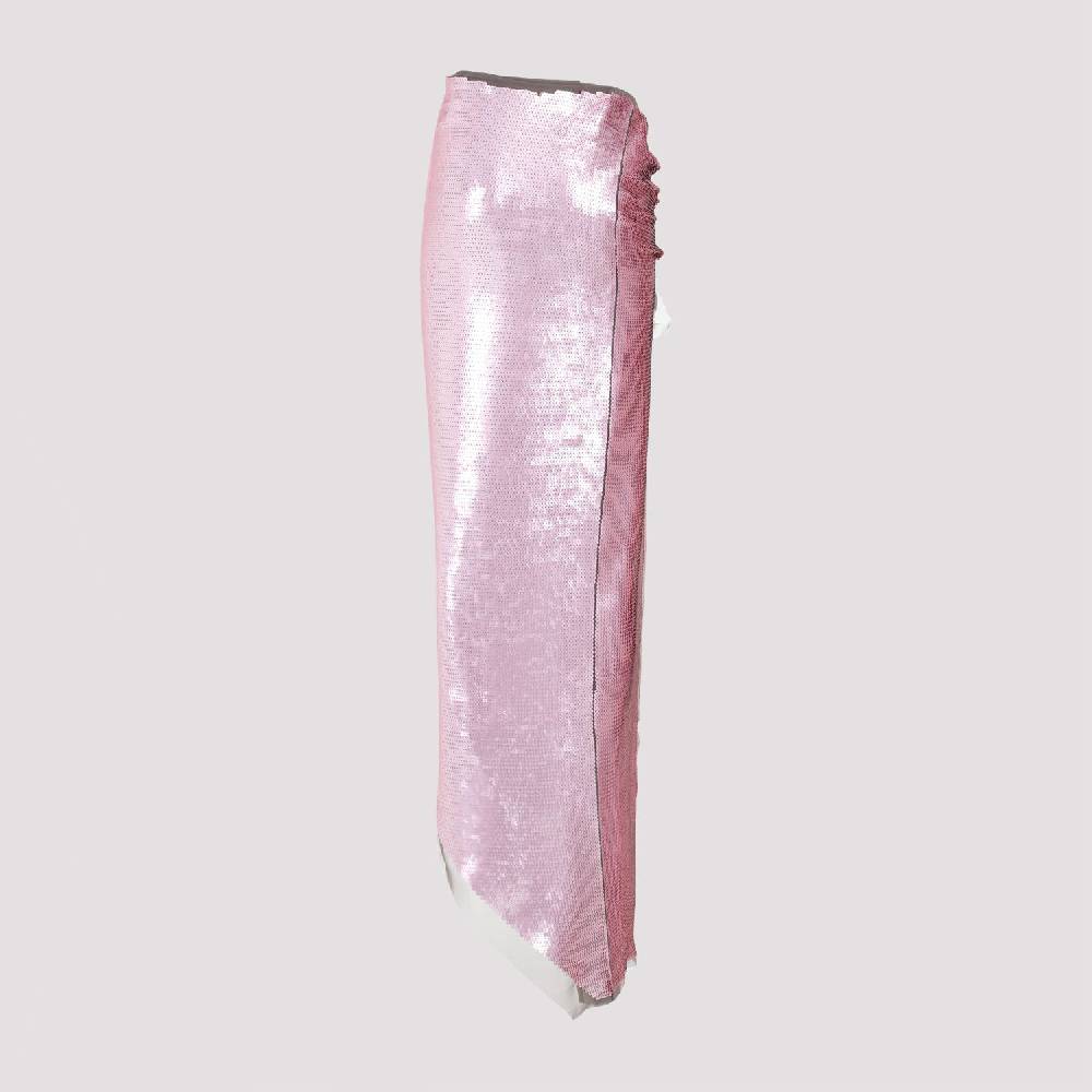 RICK OWENS  Gonna Midi in Paillettes Rosa Polvere di Rick Owens Saldi Di Fabbrica