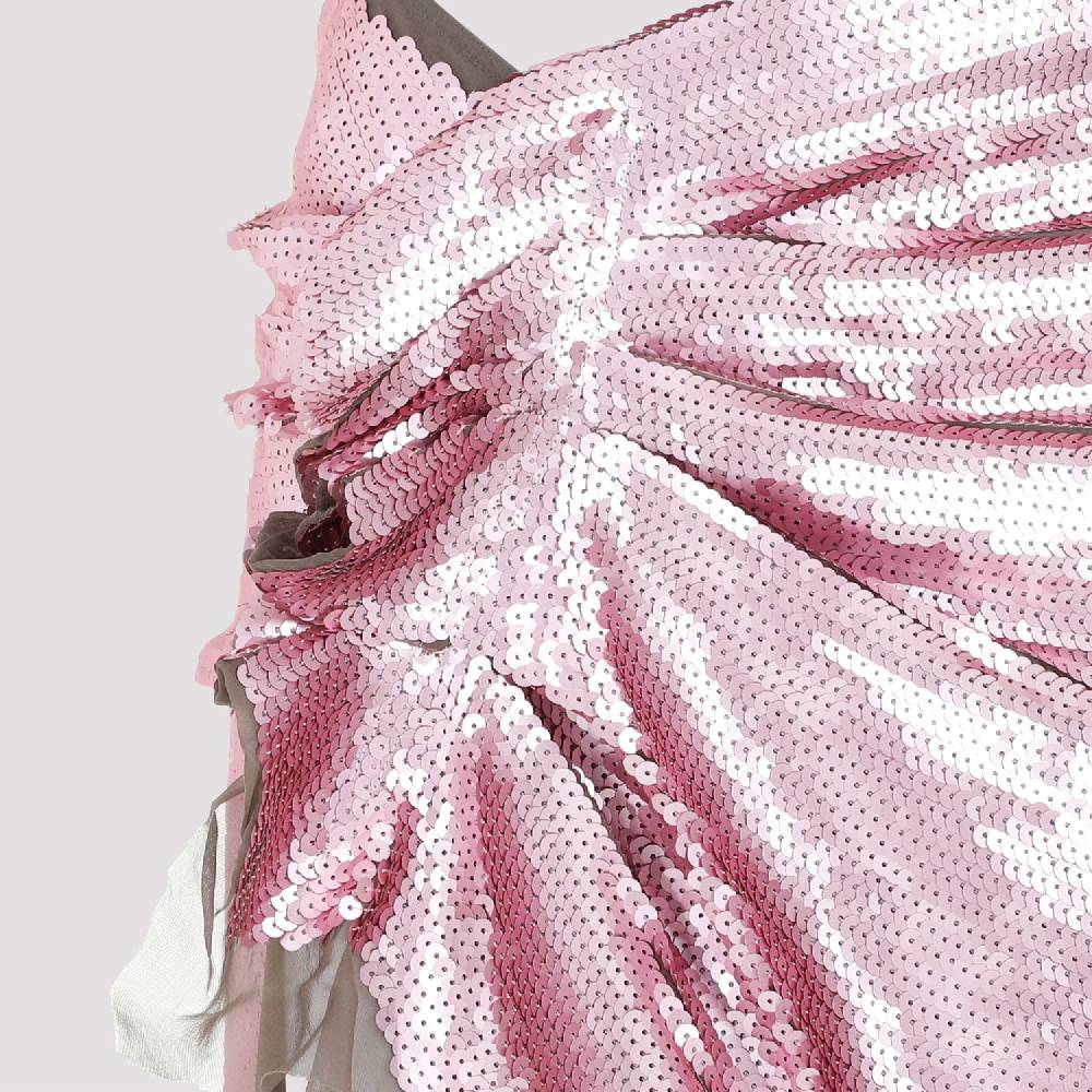 RICK OWENS  Gonna Midi in Paillettes Rosa Polvere di Rick Owens Saldi Di Fabbrica