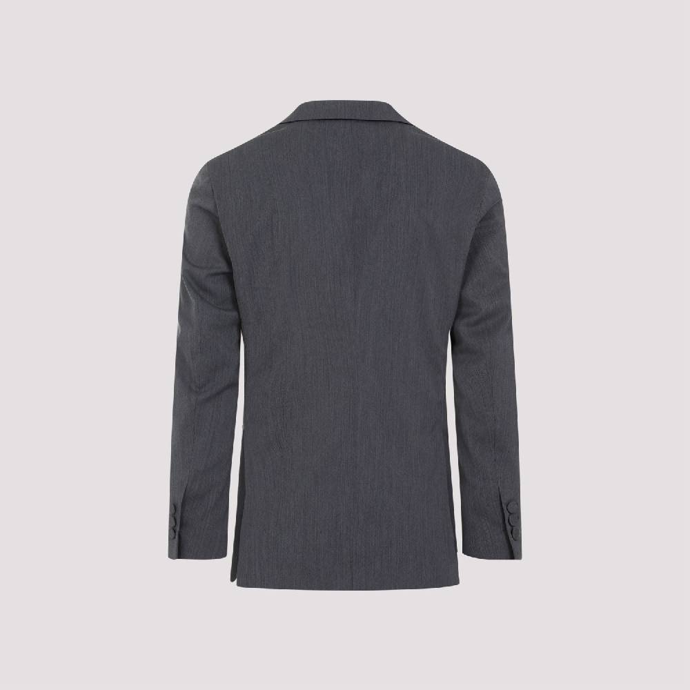 PALM ANGELS  Blazer Monogramma Grigio Chiaro Palm Angels - Uomo Poliestere e Lana Nuova