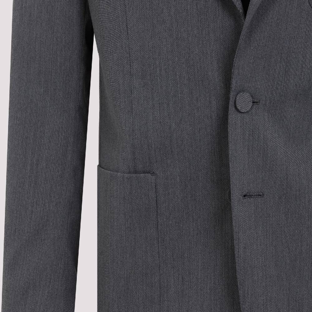 PALM ANGELS  Blazer Monogramma Grigio Chiaro Palm Angels - Uomo Poliestere e Lana Nuova
