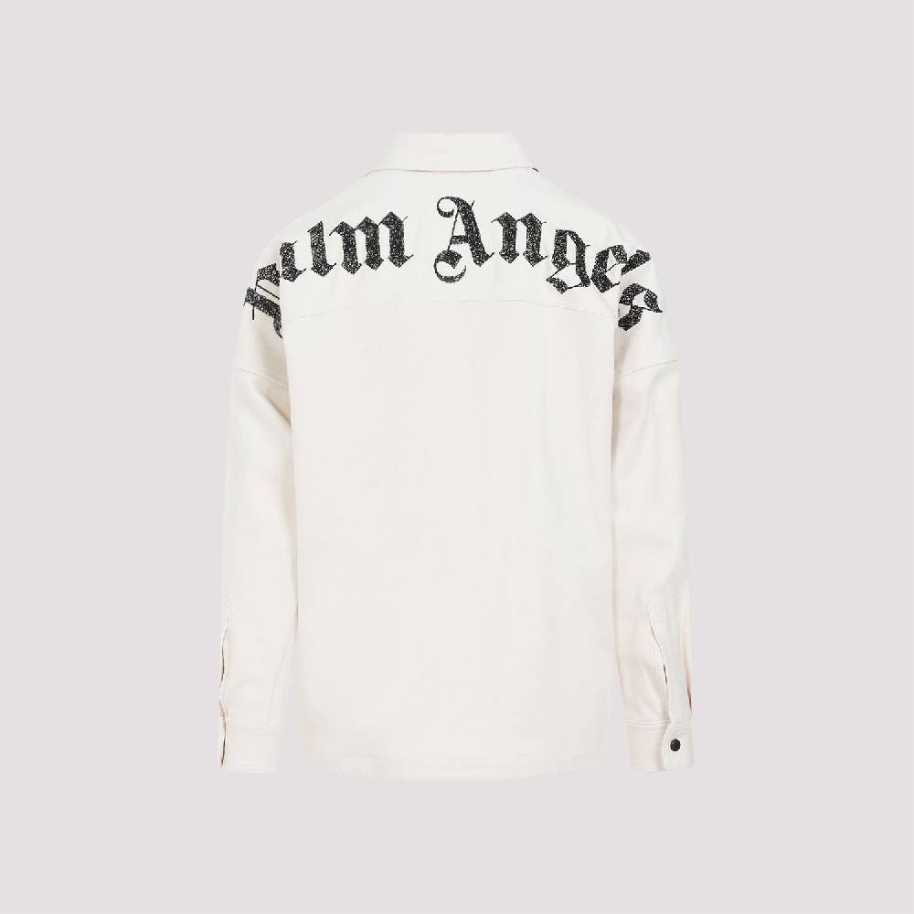 PALM ANGELS  Camicia Overshirt a Quadri Bianco Spento Palm Angels - Uomo Moda