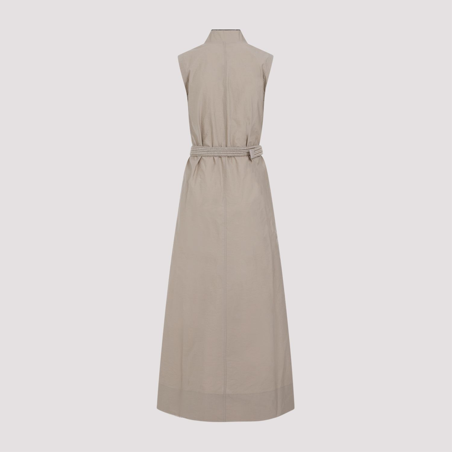 BRUNELLO CUCINELLI  Abito Beige Senza Maniche in Cotone Misto Brunello Cucinelli Spedizione Gratuita