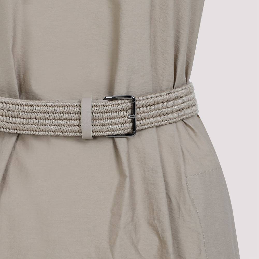 BRUNELLO CUCINELLI  Abito Beige Senza Maniche in Cotone Misto Brunello Cucinelli Spedizione Gratuita