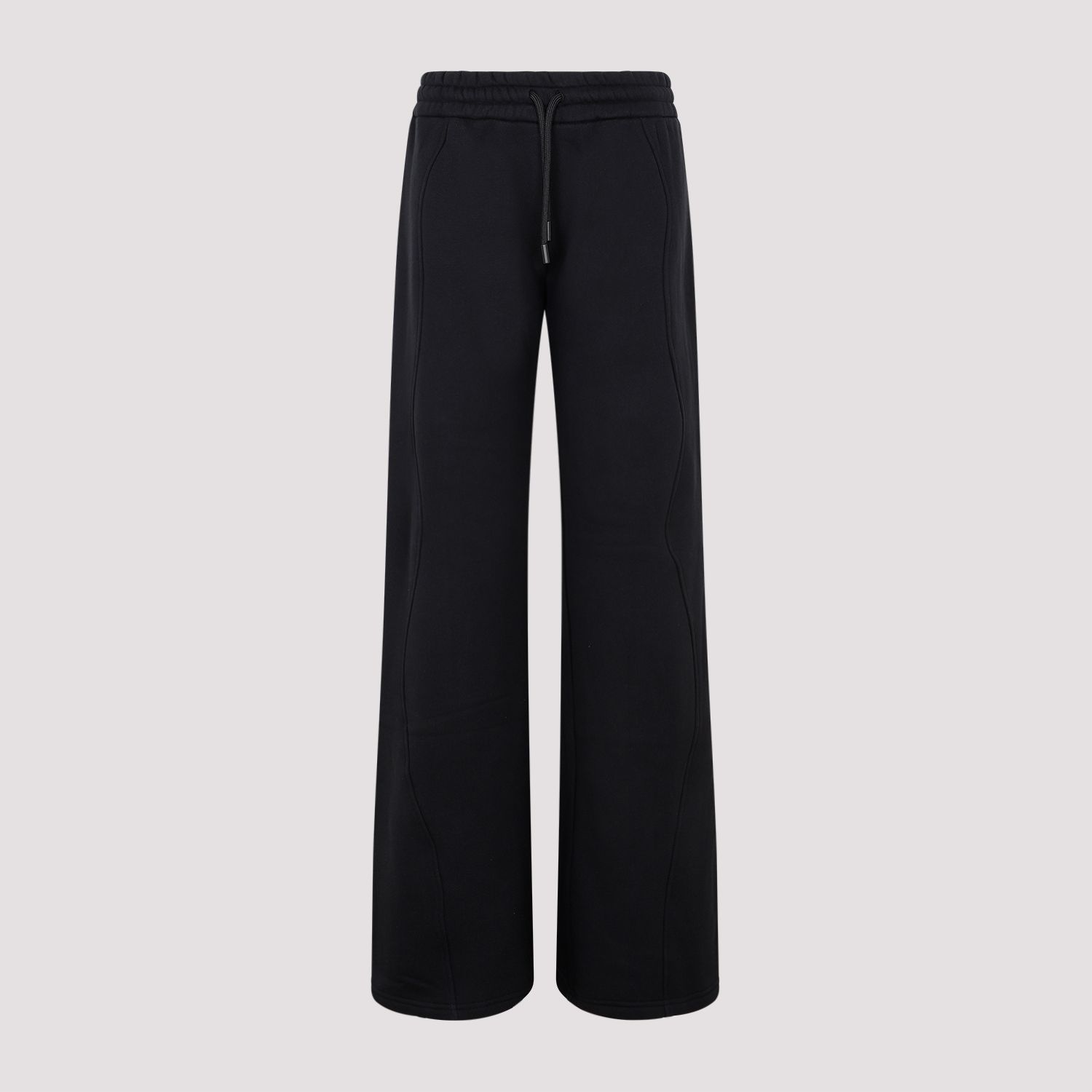 OFF-WHITE  Pantaloni Tuta in Cotone Nero con Coulisse OFF-WHITE Donna Soddisfazione Garantita