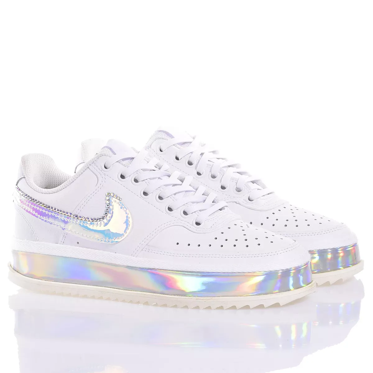 NIKE  Sneakers Nike Court Vision in Eco-Pelle - Bianco Multicolore Promozione Limitata