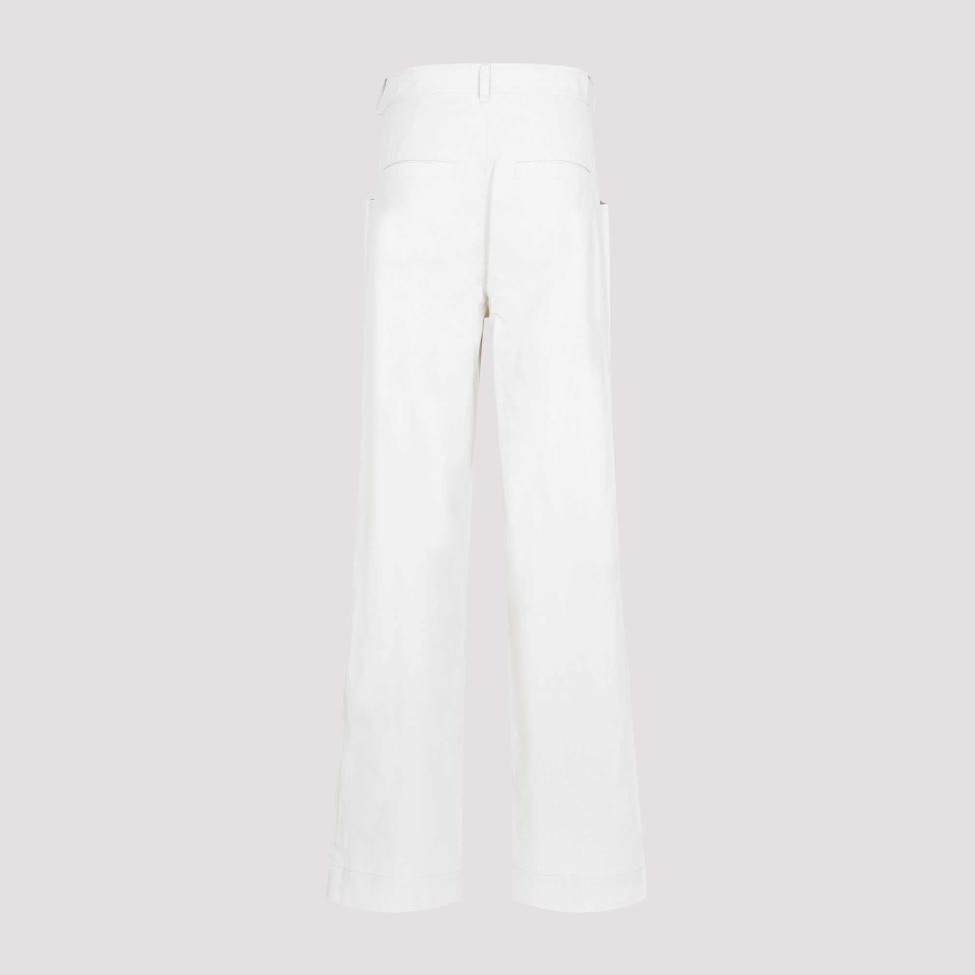 ISABEL MARANT  Pantaloni Ampio Gamba Ecru di Cotone Isabel Marant Prezzo Ridotto