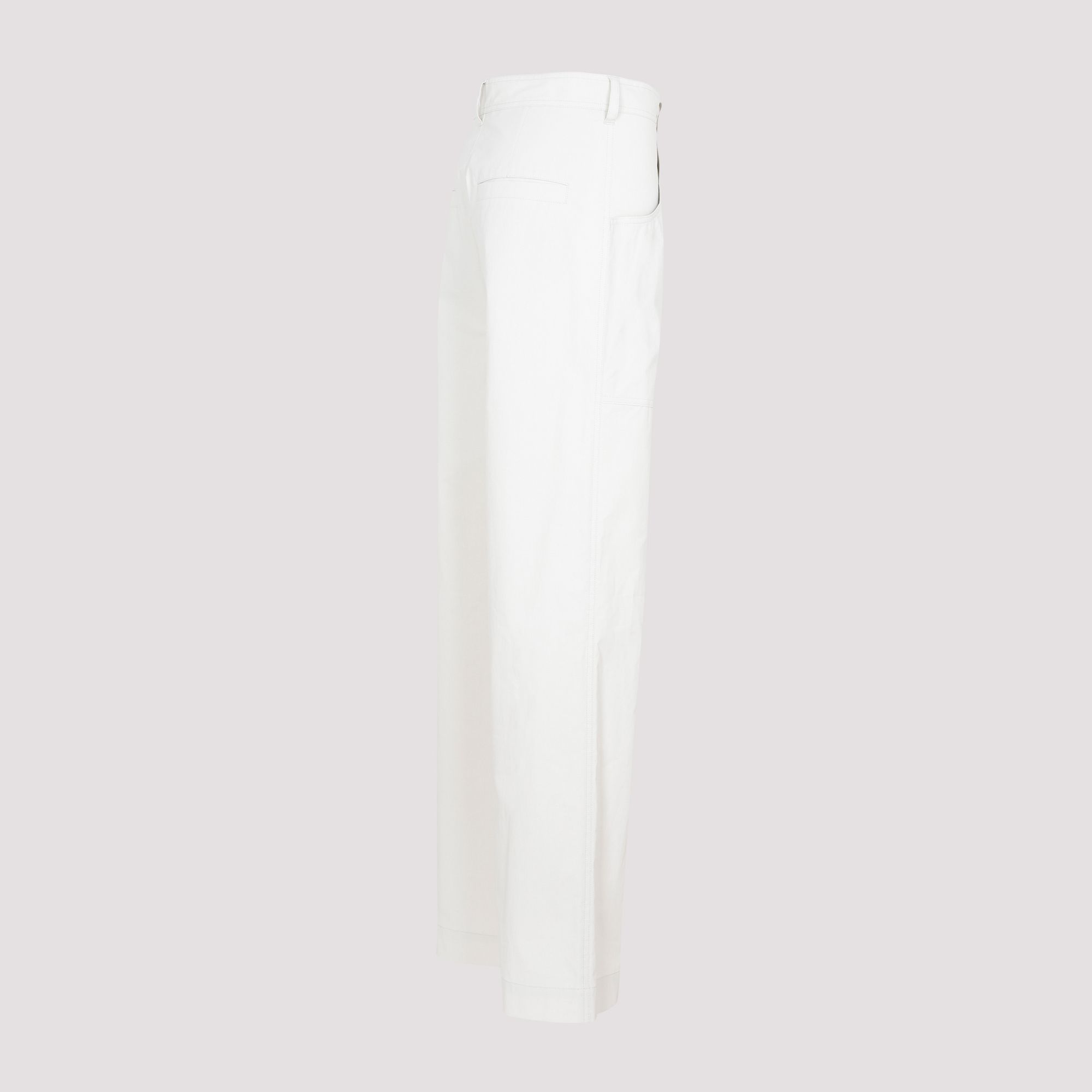 ISABEL MARANT  Pantaloni Ampio Gamba Ecru di Cotone Isabel Marant Prezzo Ridotto