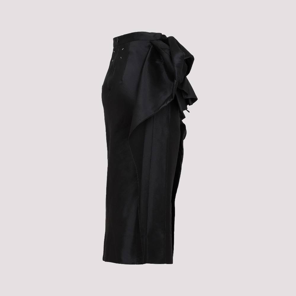 MAISON MARGIELA  Gonna Midi Nera Drappeggiata Maison Margiela - Misto Poliestere/Seta Sottocosto
