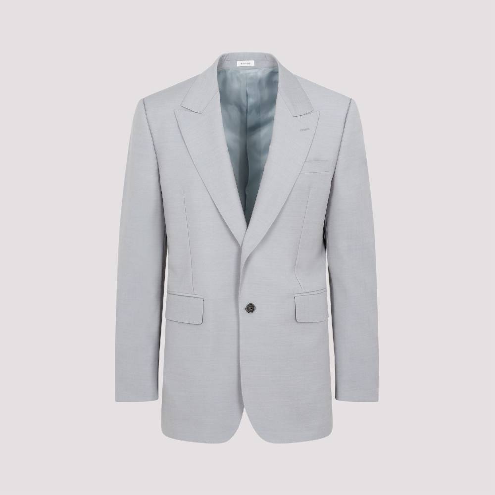 ALEXANDER MCQUEEN  Giacca Uomo Grigia in Lana-Mohair di Alexander McQueen Convenienza