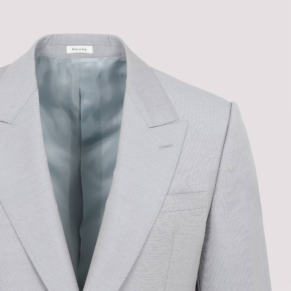 ALEXANDER MCQUEEN  Giacca Uomo Grigia in Lana-Mohair di Alexander McQueen Convenienza