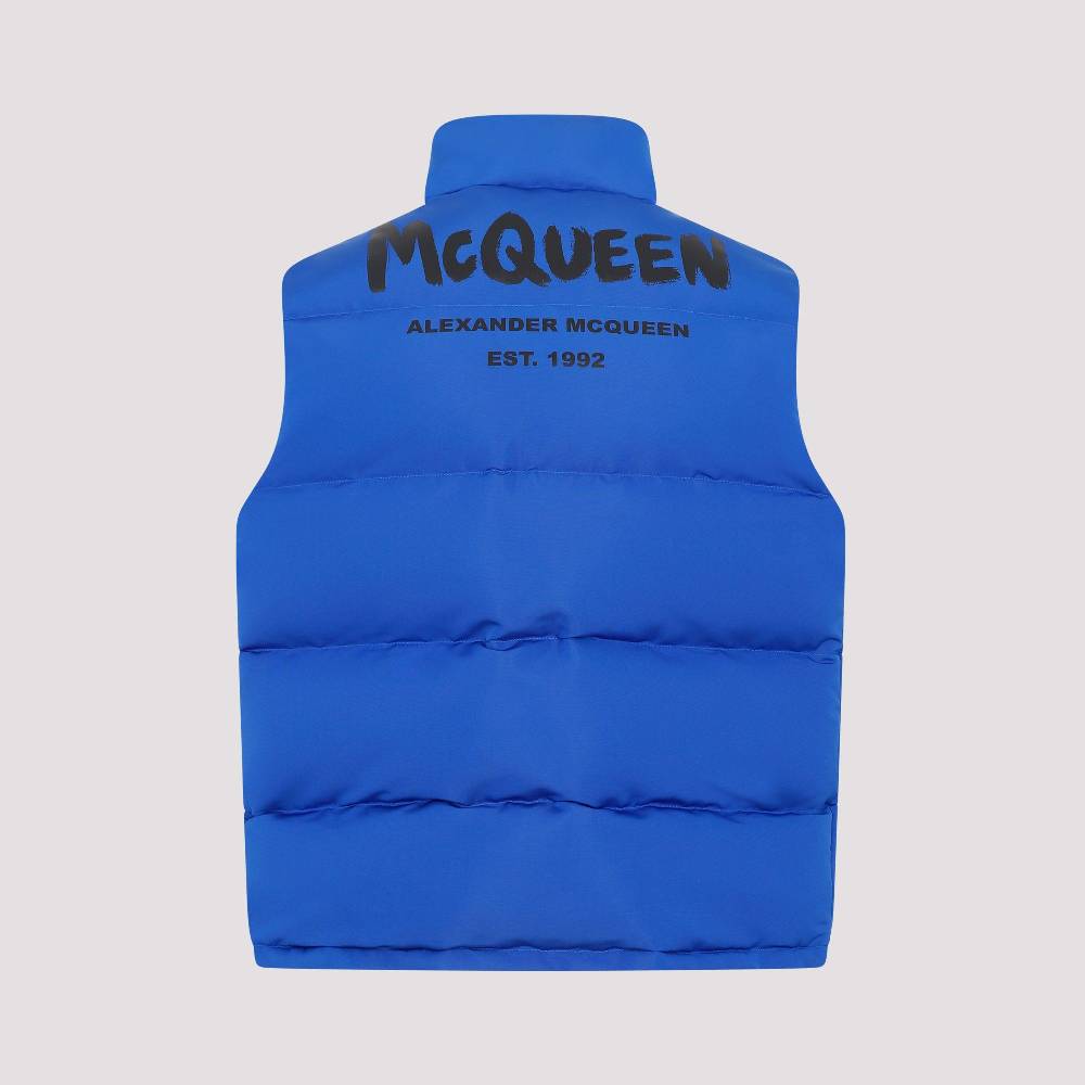 ALEXANDER MCQUEEN  Gilet Imbottito Ultramarino Alexander McQueen - Giacca Blu in Poliestere Uomo Sconto