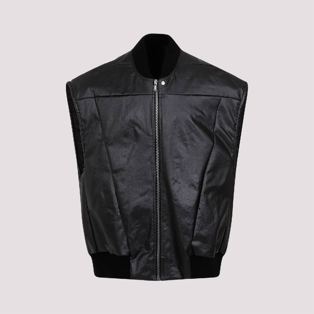 RICK OWENS  Gilet Trapuntato Nero in Cotone Rick Owens Offerta
