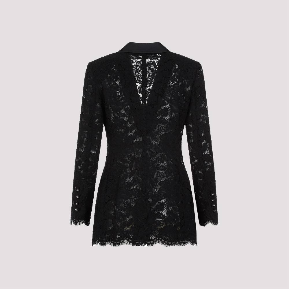 DOLCE & GABBANA  Giacca Pizzo Cotone Nero Dolce & Gabbana Online