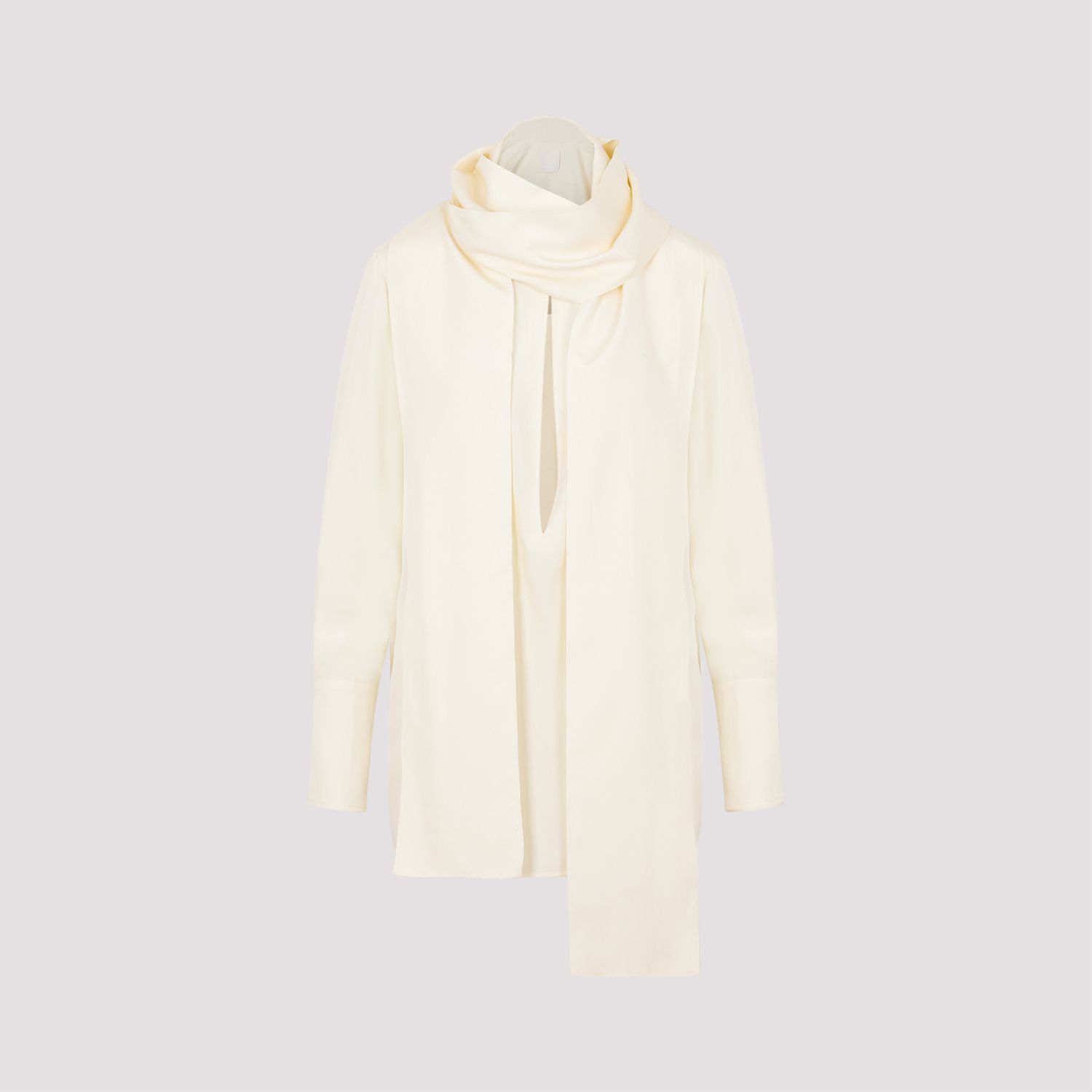 GIVENCHY  Blusa Givenchy in Seta Bianca con Fiocco Saldi